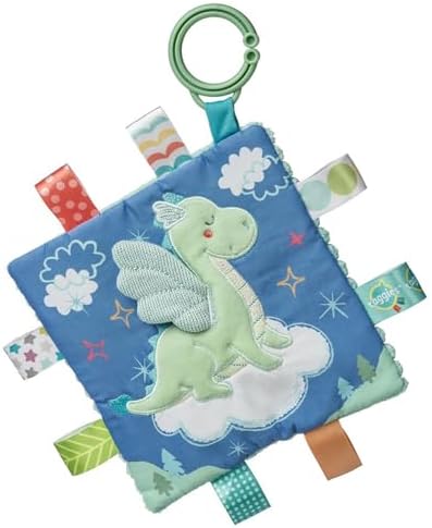 Taggies Crinkle Me Toy with Baby Paper & Squeaker with Sensory Tags, Drax Dragon
